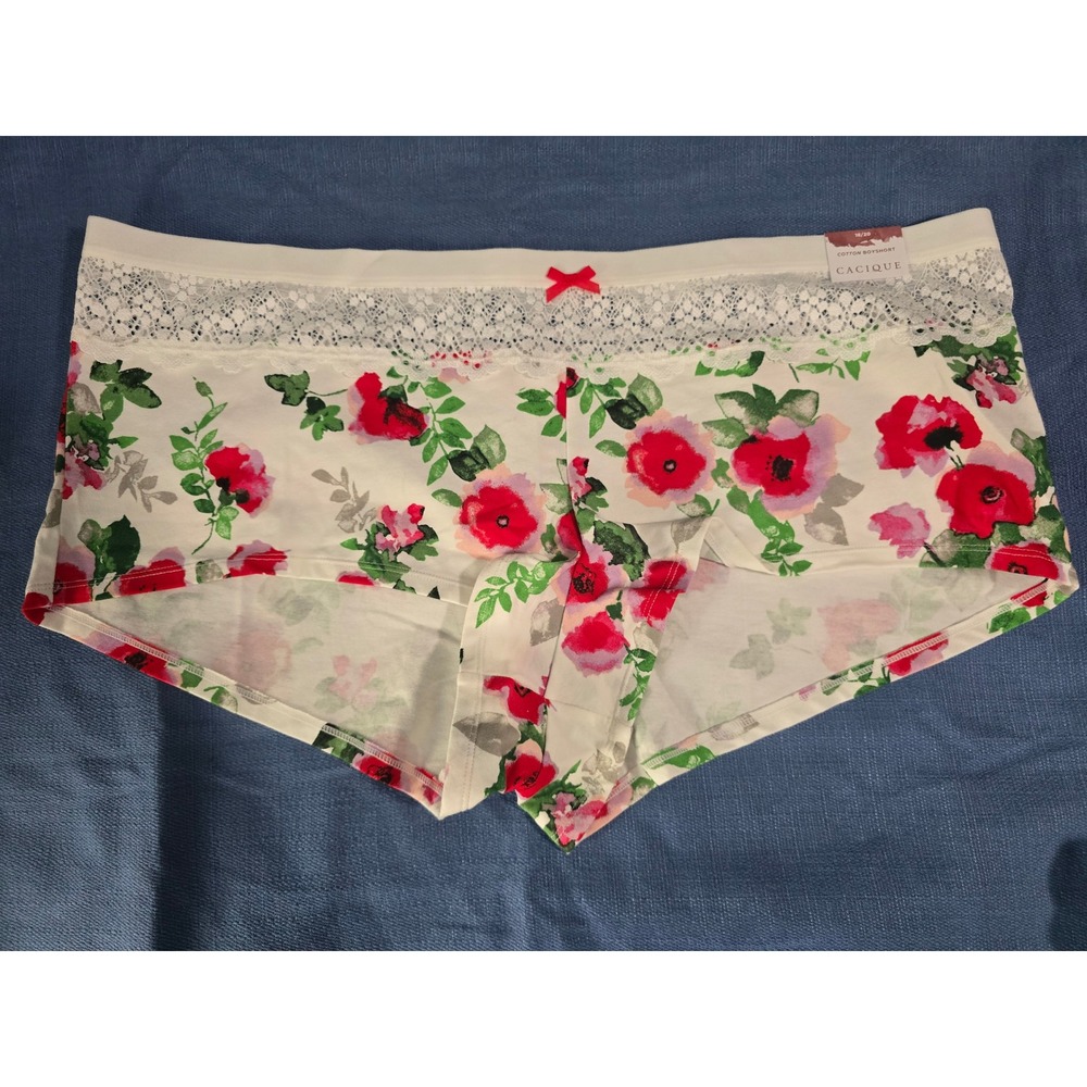 NWT Cacique Lane Bryant Panty Bundle 3pk Cotton Boyshort Hipster Floral Plus